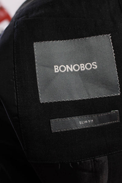 Bonobos Womens Dark Gray Wool Two Button Long Sleeve Blazer Size 38S