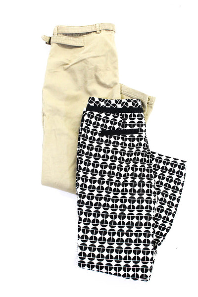 Trina Turk Ralph Lauren Womens Black White Printed Straight Pants Size 6 8 Lot 2