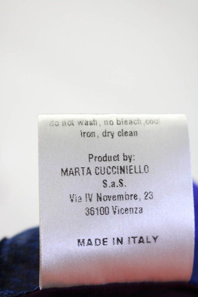 Marta Cucciniello Womens Silk Satin Sheer Back Button Up Blouse Red Size 2