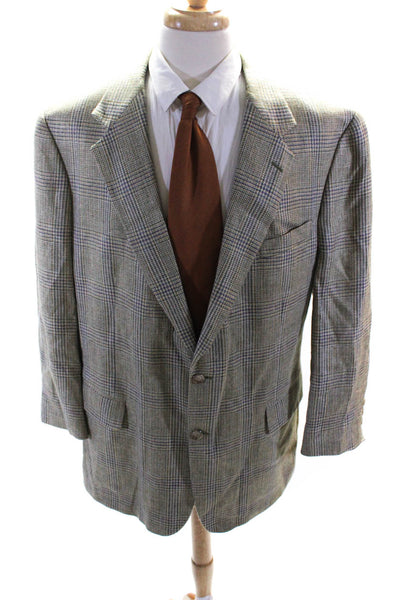 Brooks Brothers Mens Wool Houndstooth Print Two Button Blazer Multicolor Size 44
