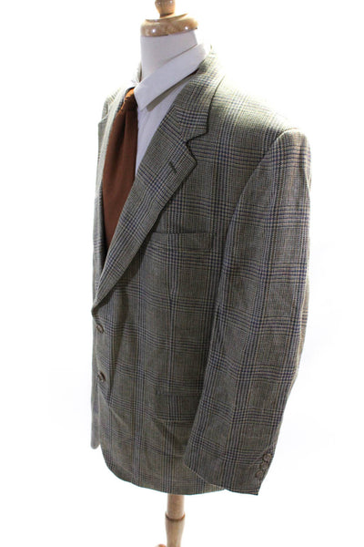 Brooks Brothers Mens Wool Houndstooth Print Two Button Blazer Multicolor Size 44