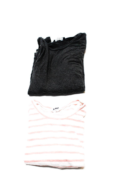 LNA Generation Love Womens Striped Tee Shirt Lace Up Sweater Size XS Lot 2