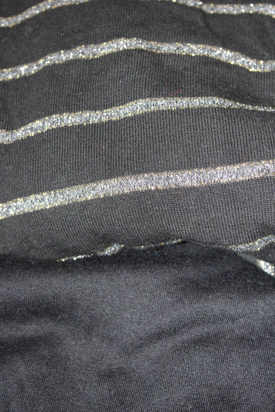 LNA Womens Metallic Stripe Dolman Sleeve Sweater Lace Tee Shirt Size XS Lot 2