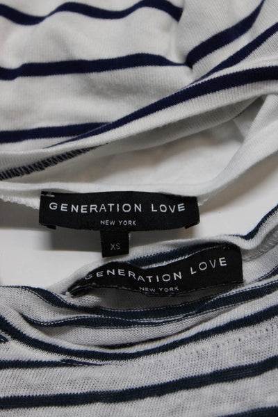 Generation Love Womens Breton Stripe Long Sleeve Tee Shirt Sweater Size XS Lot 2