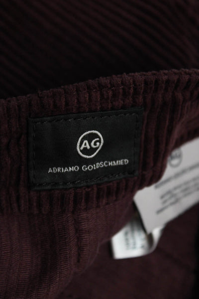 AG Adriano Goldschmied Womens Corduroy Mini Skirt With Pockets Maroon Size 24