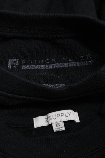 Prince Peter Z Supply Womens Crew Neck Graphic Abstract Sweaters Black XS Lot 2