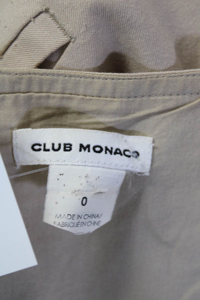 Club Monaco Womens Cotton Spaghetti Strap Straight Leg Jumpsuit Beige Size 0