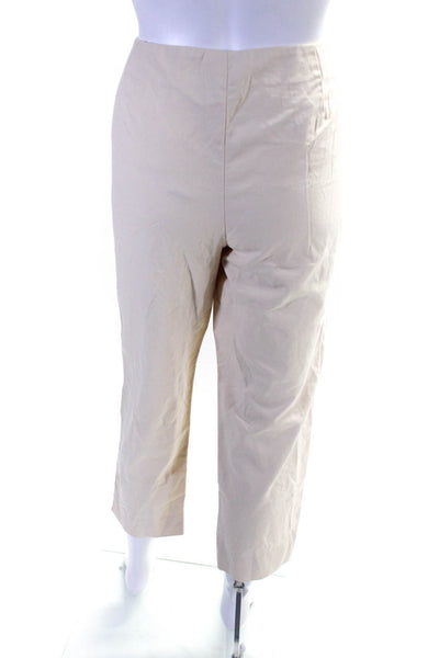 Lafayette 148 New York Womens Cotton Zipped Darted Straight Pants Beige Size 6