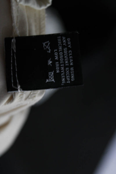 Lafayette 148 New York Womens Cotton Zipped Darted Straight Pants Beige Size 6