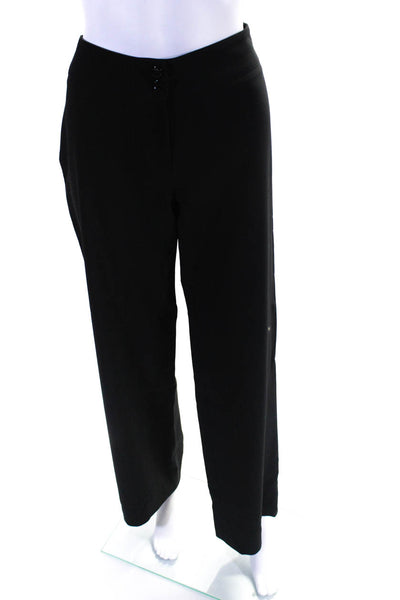 Armani Collezioni Womens Flat Front High Rise Wide Leg Pants Black Size 4