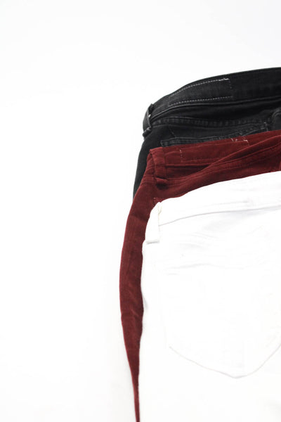 Rag & Bone Womens Corduroy Skinny Jeans Red Black White Size 25 26 Lot 3