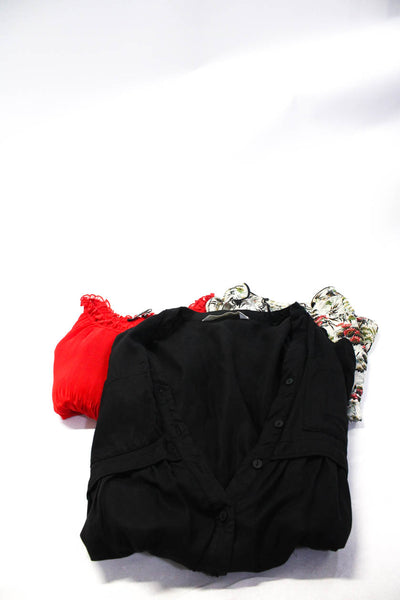 Zara Woman Zara Basic Zara Womens Tops Blouses Red White Black Size XS Lot 3