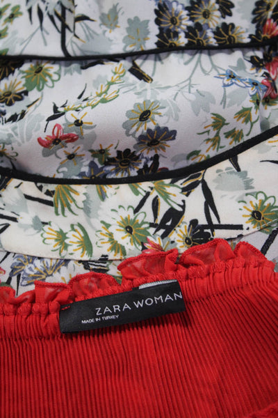Zara Woman Zara Basic Zara Womens Tops Blouses Red White Black Size XS Lot 3