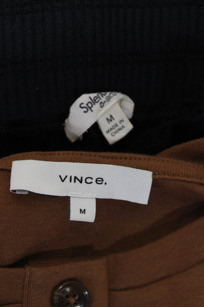 Vince Splendid Womens Shirt Shorts Brown Black Size Medium Lot 2