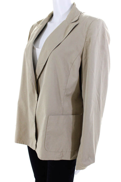Elie Tahari Womens Jacket Khaki Beige Cotton Size 16