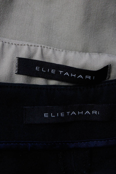 Elie Tahari Womens Khaki Cropped Pants Beige Black Size 14 Lot 2