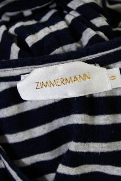 Zimmermann Womens Striped Tank Top Navy Blue Gray Size 0