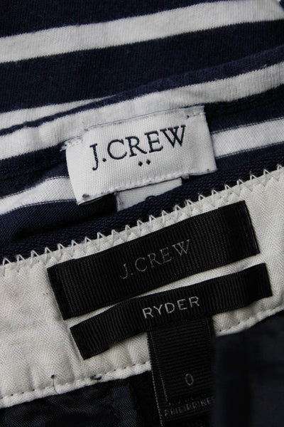 J Crew Womens Striped Dress Ryder Pants Navy Blue Size Small 0 Lot 2