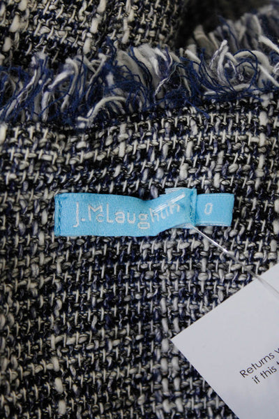 J. Mclaughlin Womens Cotton Tweed Short Sleeve A-Line Dress Blue White Size 0