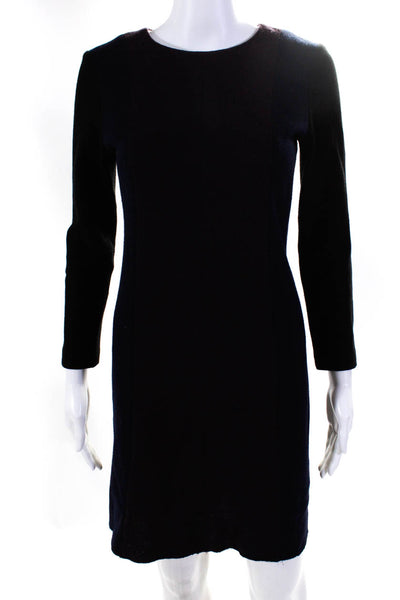 Sandro Womens Colorblock Print 3/4 Sleeve A-Line Dress Blue Purple Black Size 3