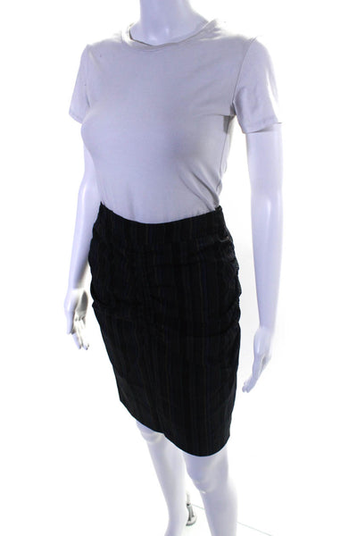 Nicole Miller Collection Womens Gray Poly Wool Striped Pencil Skirt Size 2