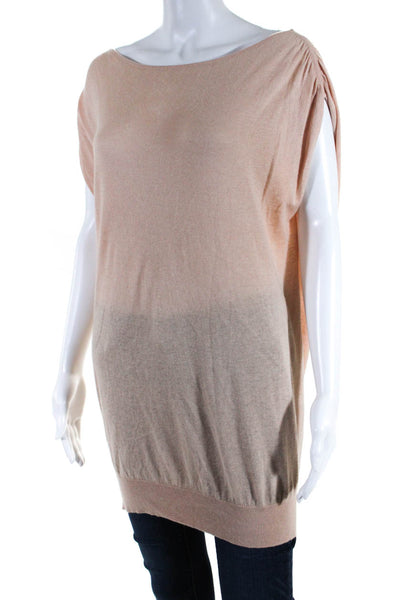 Scoop Womens Silk Cashmere Sleeveless Banded Waist Sweater Beige Size XS