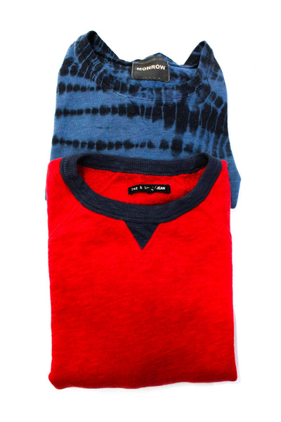 Rag & Bone Jean Monrow Womens Crewneck Sweatshirts Tops Red Blue Size S L Lot 2