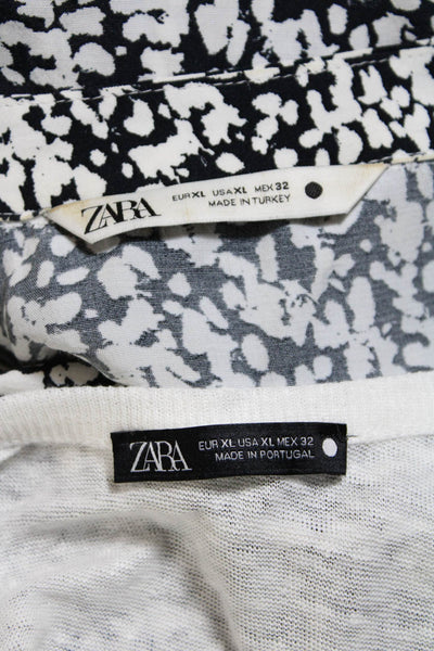 Zara Womens Tank Top Dress White Black Size Extra Large Lot 2