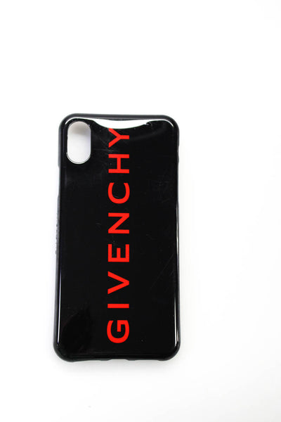 Givenchy Unisex Black Red Plastic Logo IPhone X Case In Box