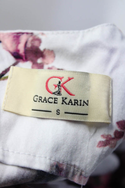 Grace Karin Women's Cap Sleeve Floral Square Neck Sheath Dress Multicolor Size S