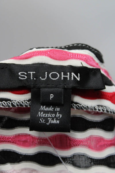 St. John Women's Striped 3/4 Sleeve Lightweight Blouse Multicolor Size P
