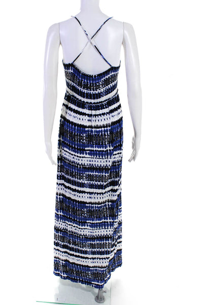 Matison Stone Womens Jersey Striped Sleeveless Empire Waist Dress Blue Size S