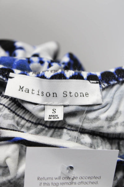 Matison Stone Womens Jersey Striped Sleeveless Empire Waist Dress Blue Size S
