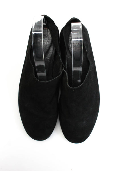 Eileen Fisher Womens Suede Slide On Flats Black Size 8