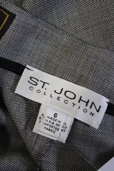 St. John Collection Womens Pleated Front Mid Dress Pants Trousers Gray Size 6