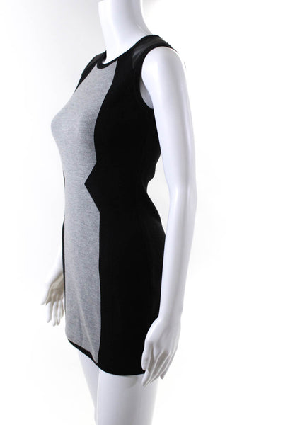 Milly Womens Sleeveless Sweater Dress Gray Black Size Small