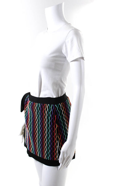 NBD Womens Mini Wrap Skirt Black Size Extra Small
