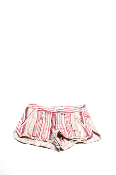 Rag & Bone Womens Red Cotton Striped Low Rise Mini Shorts Size XS 4 Lot 2