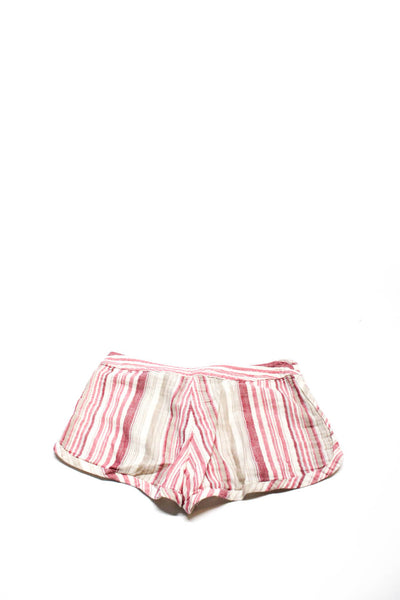 Rag & Bone Womens Red Cotton Striped Low Rise Mini Shorts Size XS 4 Lot 2