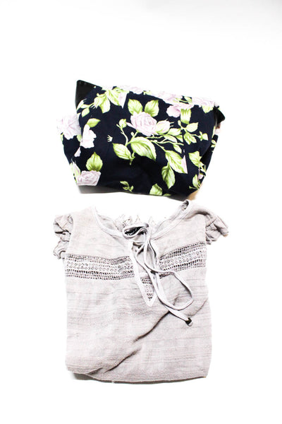 Gypsy Rag & Bone Womens Skirt Brown Cotton Lace Trim Blouse Top Size M 2 lot 2