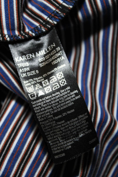Karen Millen Veronicam Womens Striped Tank Top Blouse Black Size 4 XS Lot 2