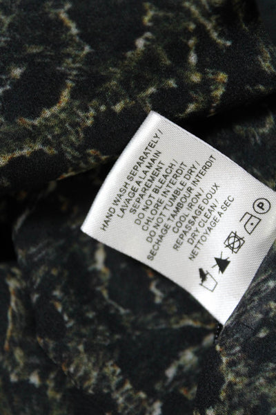 IRO Womens Abstract Print Layer Draped Zipped Sleeveless Dress Green Size EUR36