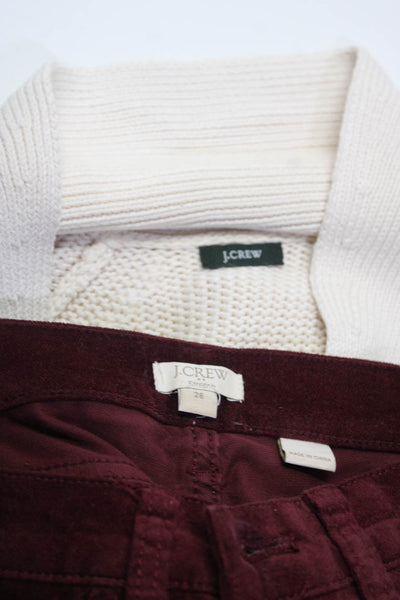 J Crew Womens Pants Cream Knit Cowl Neck Cardigan Sweater Top Size S 26 lot 2