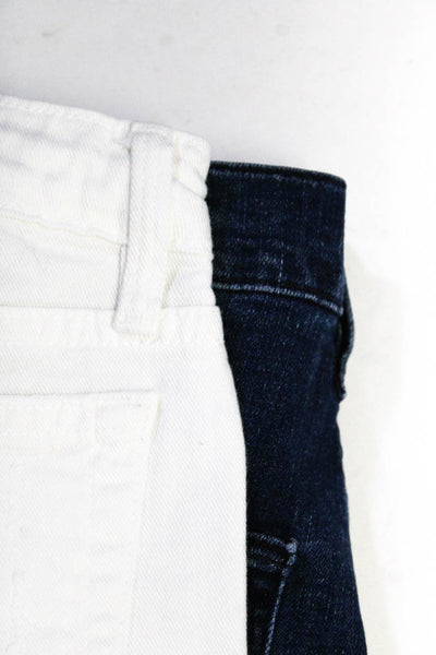 Frame Denim Women's Denim Shorts Flare Jeans White Blue Size 25 26 Lot 2