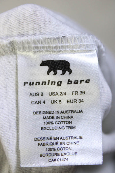 Running Bare Bayse Womens R. Bare Graphic Distressed Shirt Gray Size 8/L Lot 2