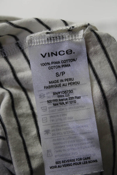 Vince Wilt Womens Striped Tie Sleeve Top Tee Shirt Size Small Medium Lot 2