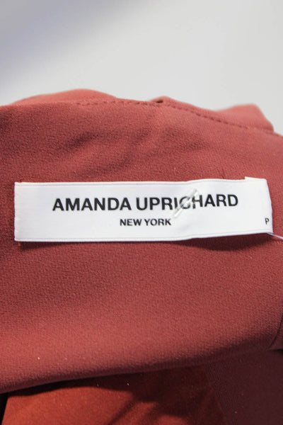 Amanda Uprichard Womens Darted Zipped Buckled Sleeve Mini Dress Pink Size P