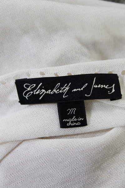 Elizabeth and James Womens Crew Neck Pullover Sweater Beige Ivory Size Medium