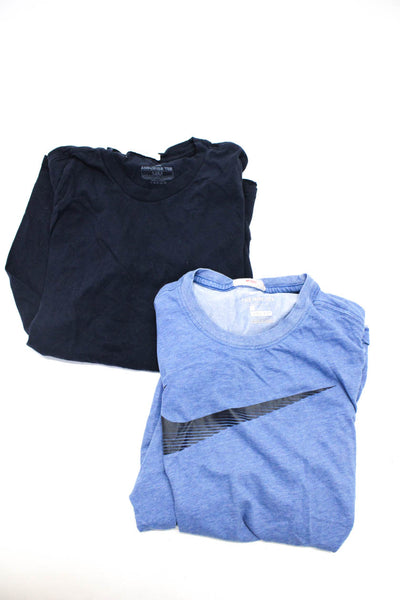 Nike Adidas Men's Short Sleeve Crewneck Tees Blue Size S M Lot 2