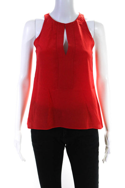 ALC Women's Silk V Neck Sleeveless Blouse Red Size XS